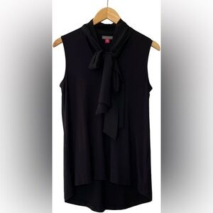 Vince Camuto Black Sleeveless Tie Front Blouse
